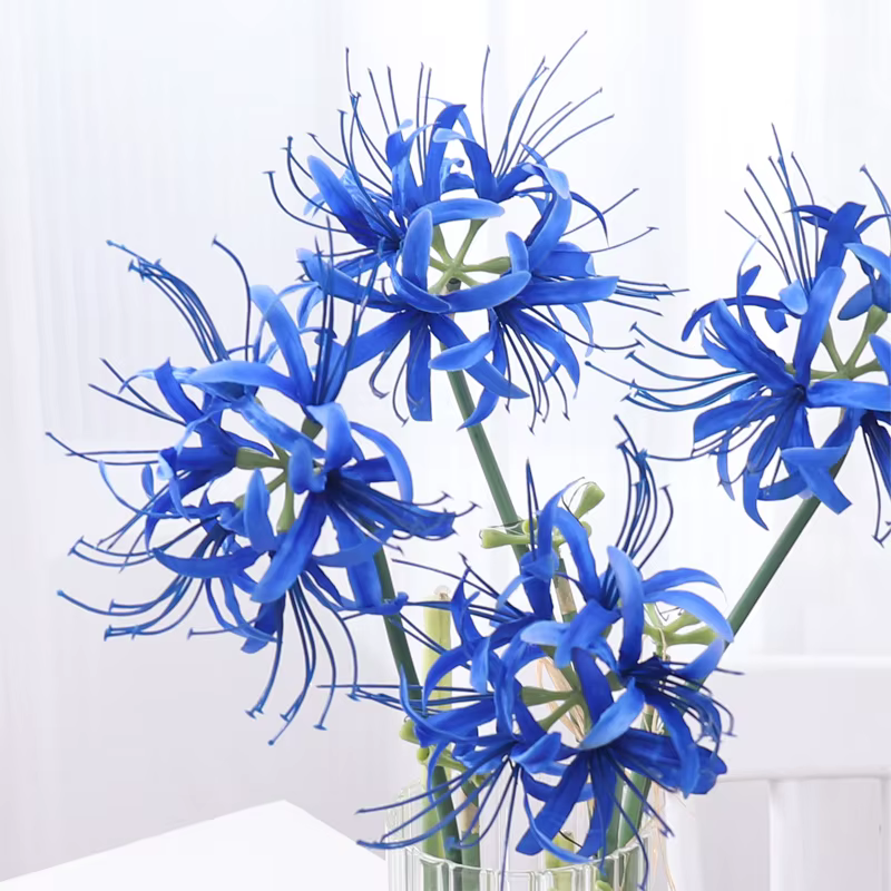 Kahaul 64 cm fleurs artificielles Higanbana branche belle fausse fleur couronne de noël maison Festival fête mariage jardin décor