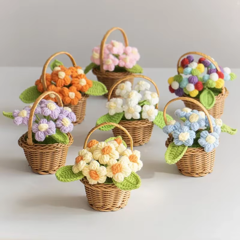 Pot de fleur au Crochet mignon