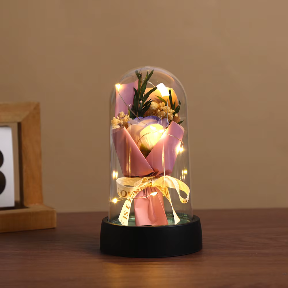 Lumière LED Tournesol avec Couvercle en Acrylique Élégant