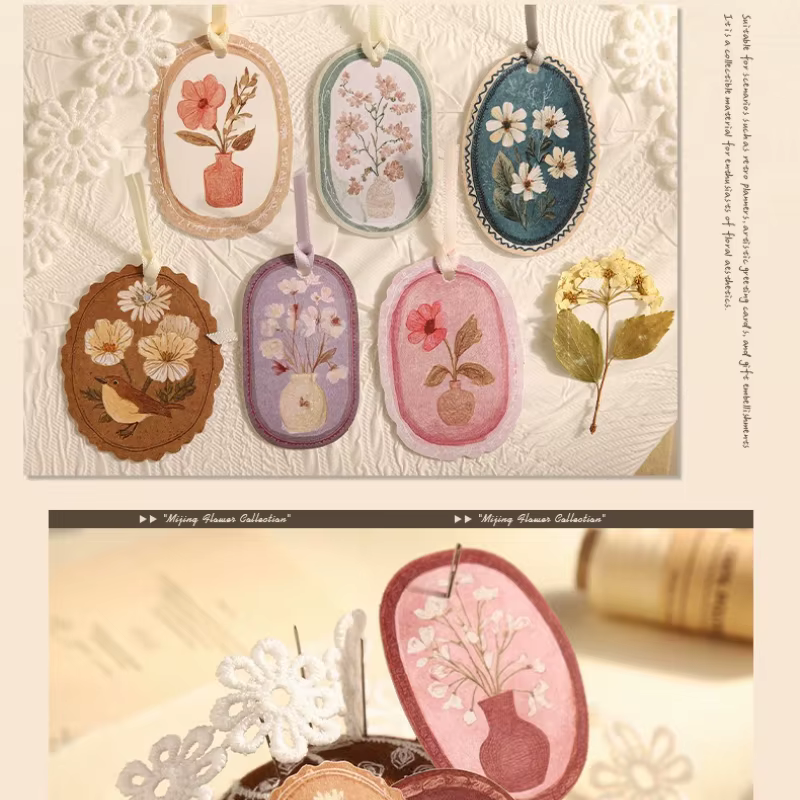 Autocollants en papier de la série Fleurs et Romance