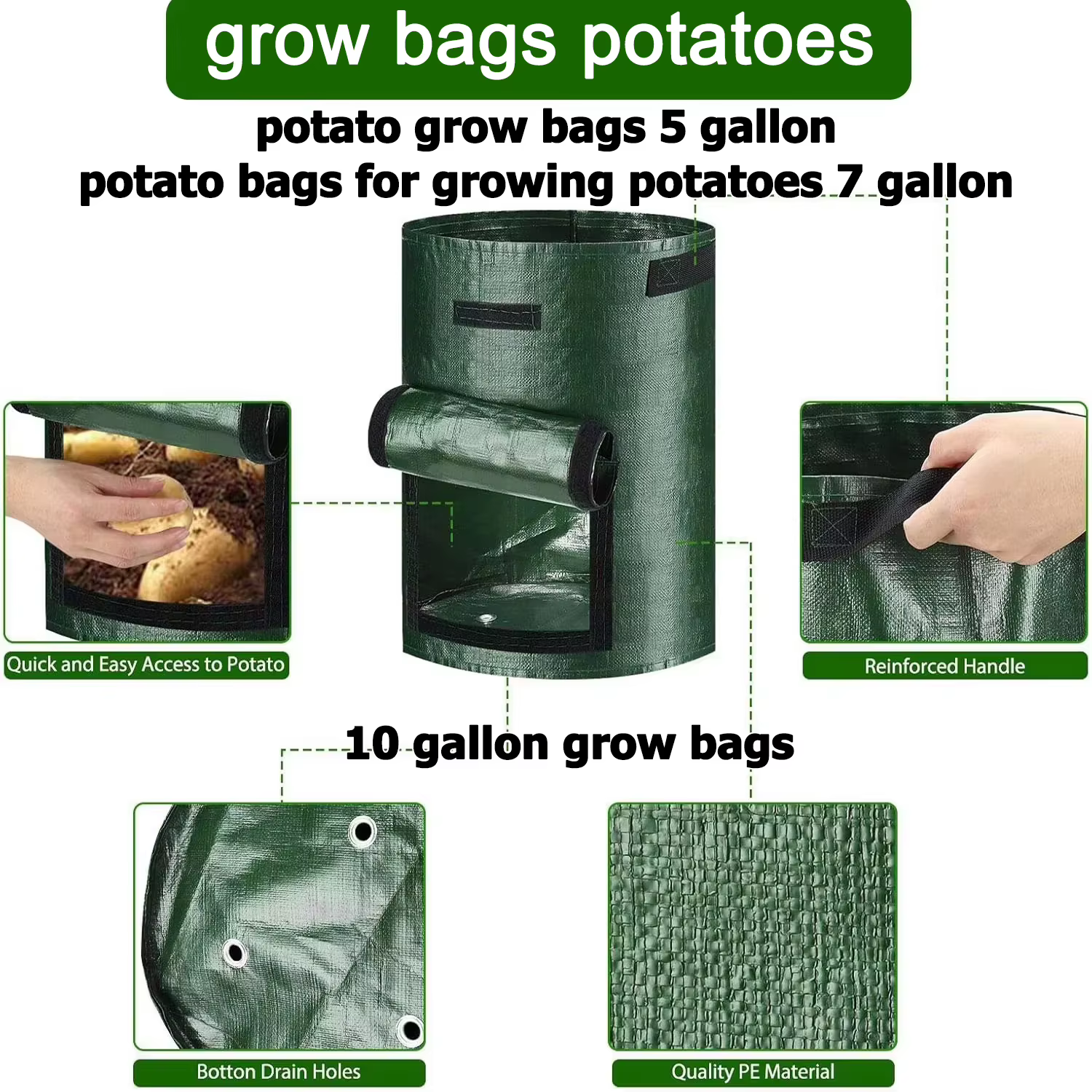 Sacs de culture pour pommes de terre 5/7/10 gallons