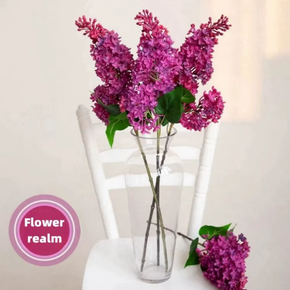 Fleur lilas artificielle en Silicone rose