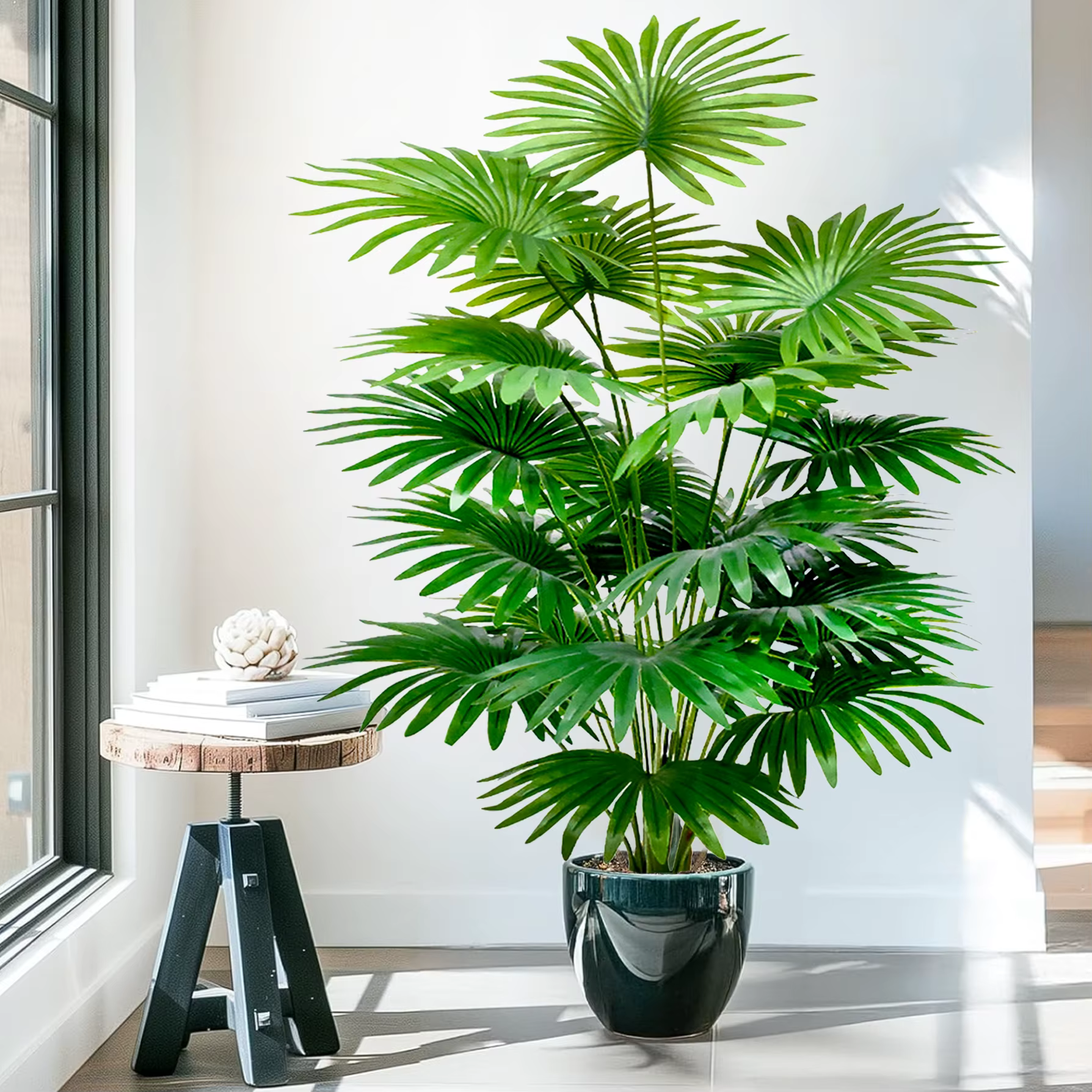 Palmier artificiel - grande plante tropicale artificielle adaptée à la décoration intérieure et extérieure sans pot