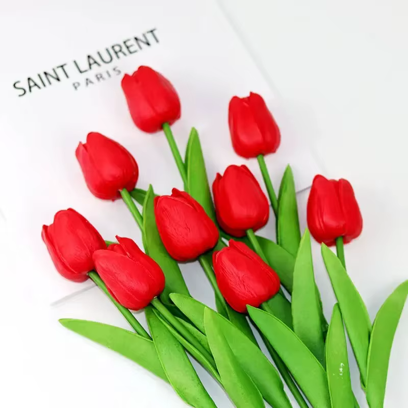 Bouquet de fleurs artificielles tulipes au toucher réel