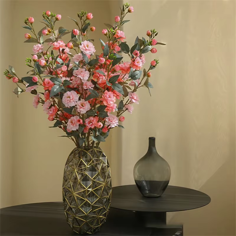 Nouvelle branche de camélia fleurs artificielles noël décoration de la maison faux Floral salon jardin Table artisanat mariage bricolage organiser