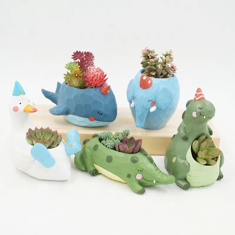 Pots de fleurs d'animaux mignons pour plantes succulentes