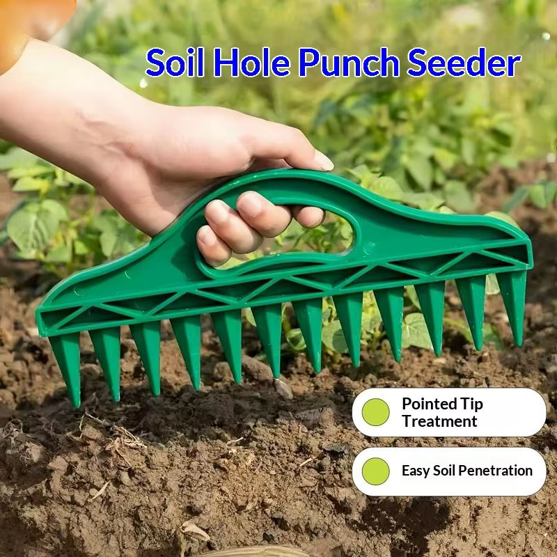 Semoir manuel portable pour semis de jardinage, perforateur de sol pour la plantation de graines et le desserrage du sol