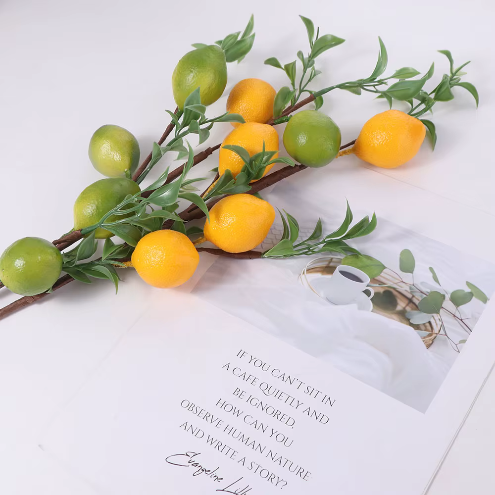 Branche de citron artificielle en plastique