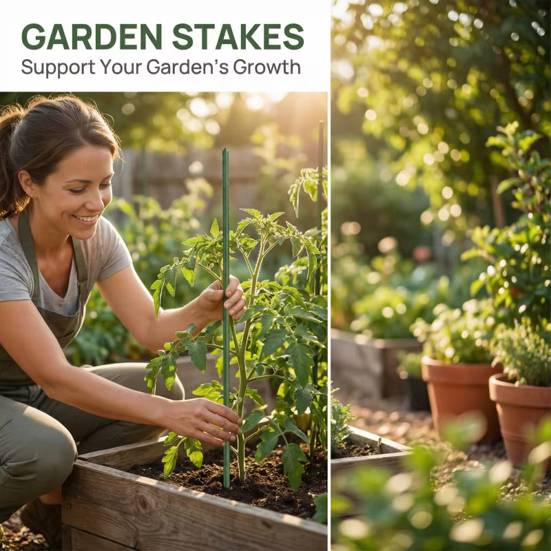 Lot de 20 bâtons de support pour plantes de concombre et de tomate