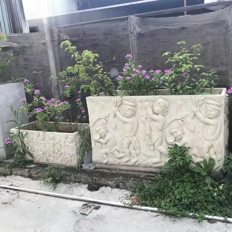 Pot de fleurs en grès, vase décoratif de jardin