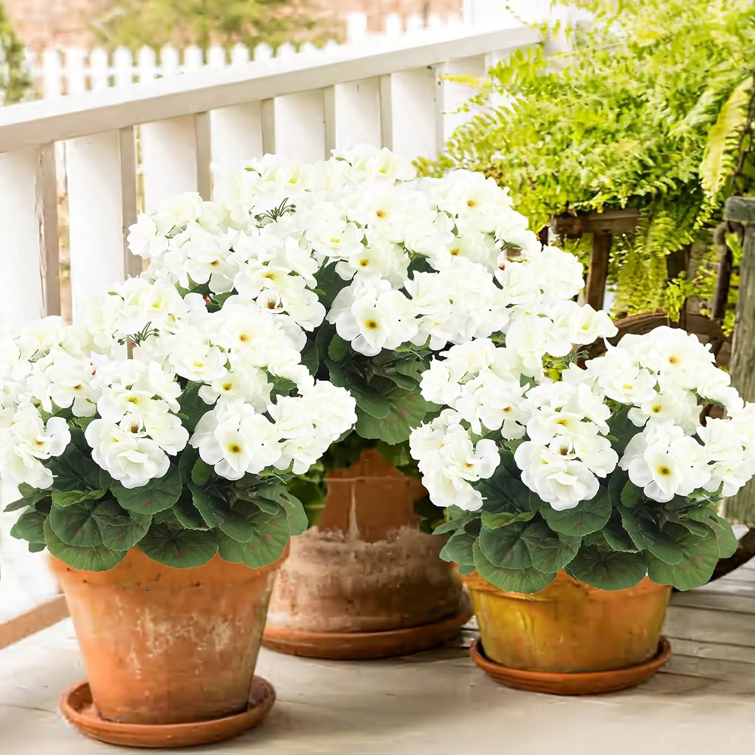 1/2/4 pièces fleurs artificielles réalistes avec feuillage vert intérieur extérieur jardin porche Patio fenêtre boîte décor planteur suspendu