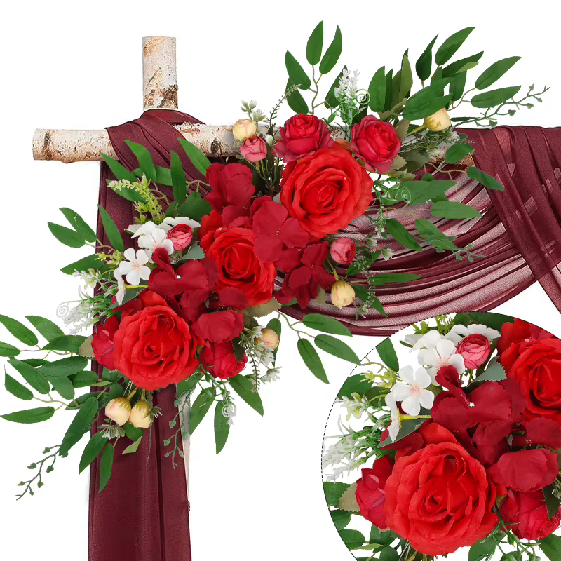 Fleurs artificielles en soie pour décorations d'arche de mariage