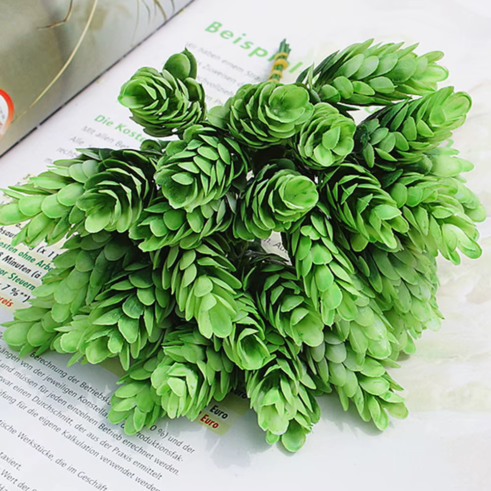 5Pcs Faux Plante Verte Pas Cher Artificielle En Plastique Fleurs Accueil chambre Table Décoration En plein air De Mariage De Noël Bricolage Bonbons Cadeaux Boîte