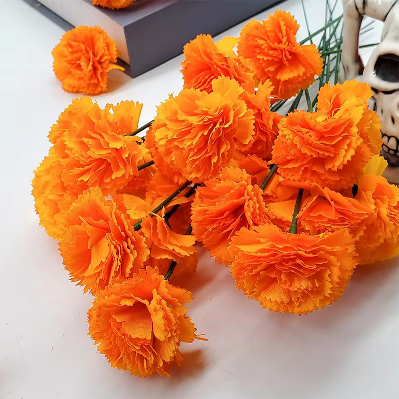 Têtes de fleurs de marguerite orange de 5cm