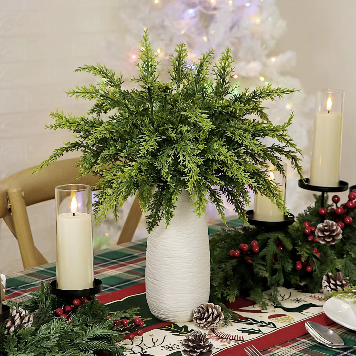 Plantes artificielles Cypress Feuilles Arbre De Noël Partie Maison Chambre Décoration De Table En Plein Air Jardin De Mariage Fleur Bricolage Boîte Cadeau