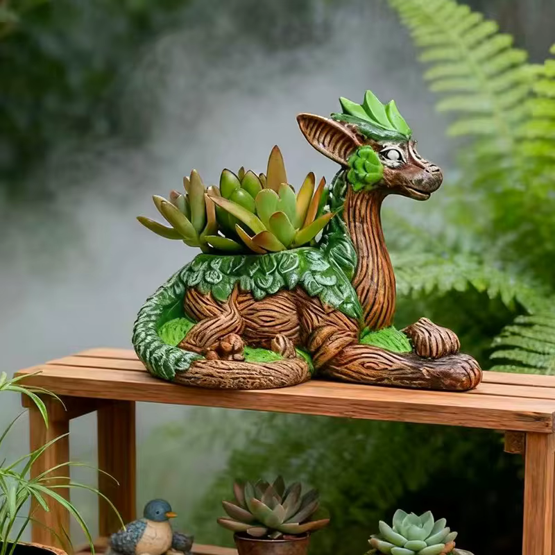 Pot de fleurs créatif en forme de dragon