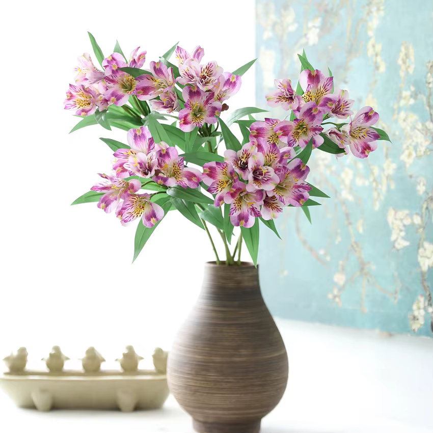 1 pièces 78 cm haute qualité artificielle péruvienne lys Alstroemeria fleurs en soie mariage décor à la maison cadeau F1407