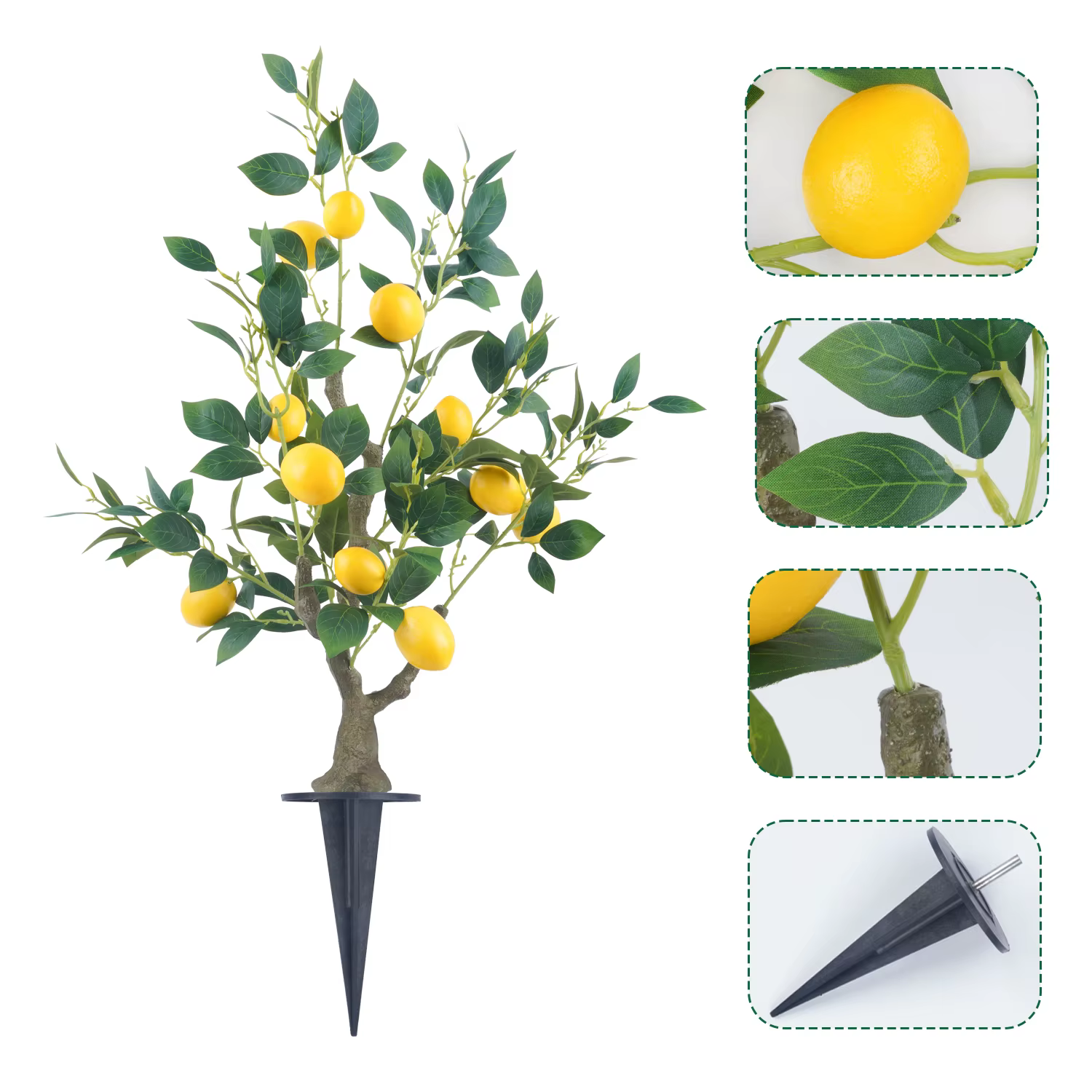 Uflower Arbre artificiel citronnier avec pot