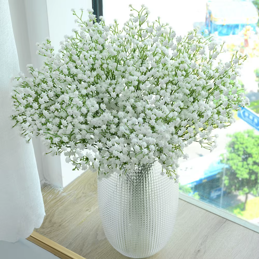 Fleurs artificielles Gypsophila blanches de 60 cm