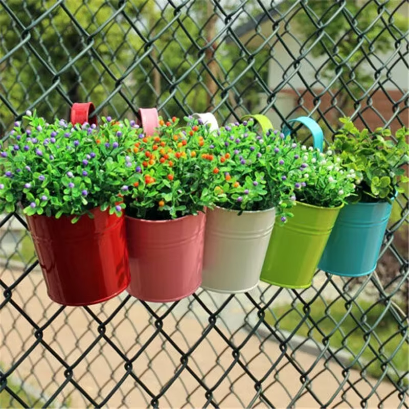 10 couleurs, pots de fleurs et de plantes en métal