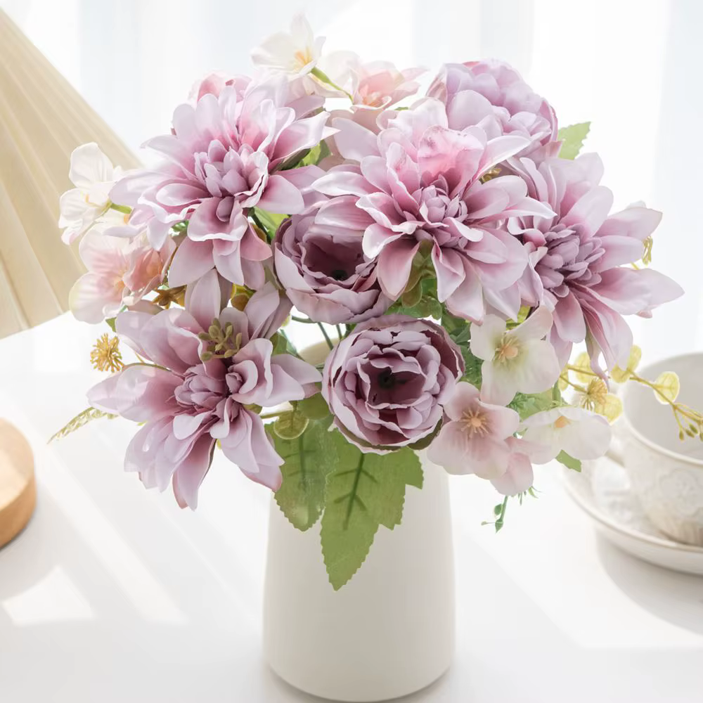 Fleur artificielle soie Dahlia pivoine haute qualité saint valentin mariage bouquet de mariée maison vase table bricolage boîte-cadeau scrapbook Decora