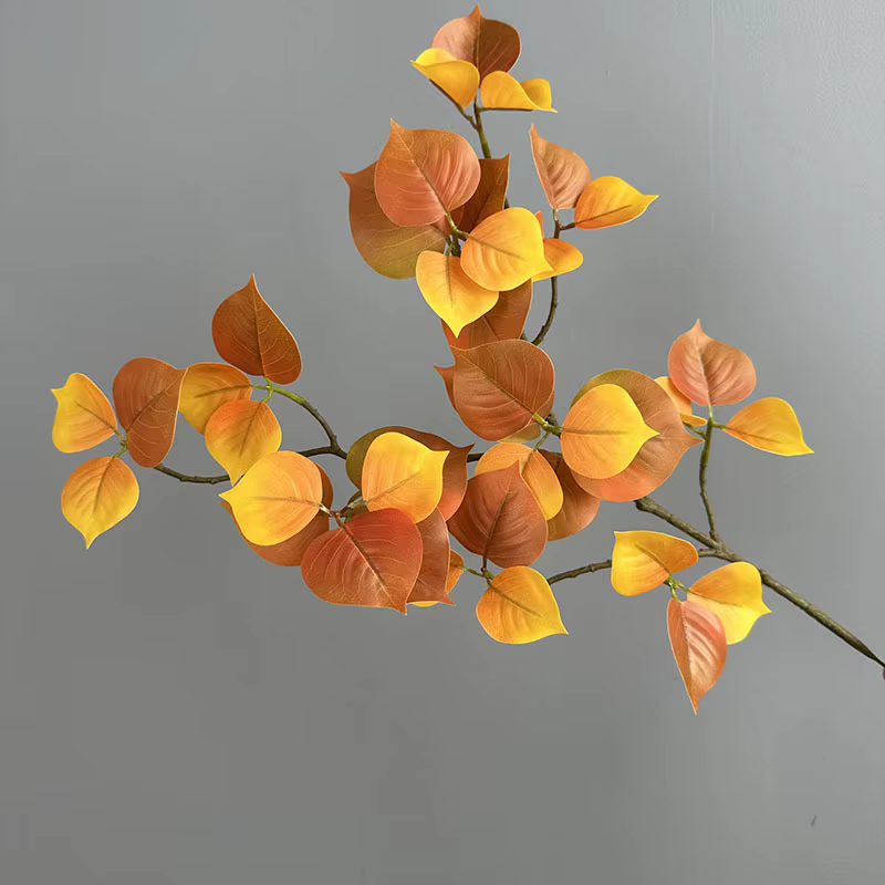 8 pièces de feuilles de Sapium Sebiferum artificielles en plastique