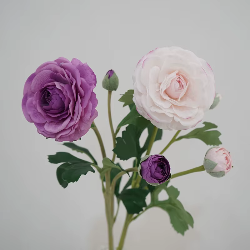 Fleurs artificielles de pivoine 2 têtes haut de gamme hydratant