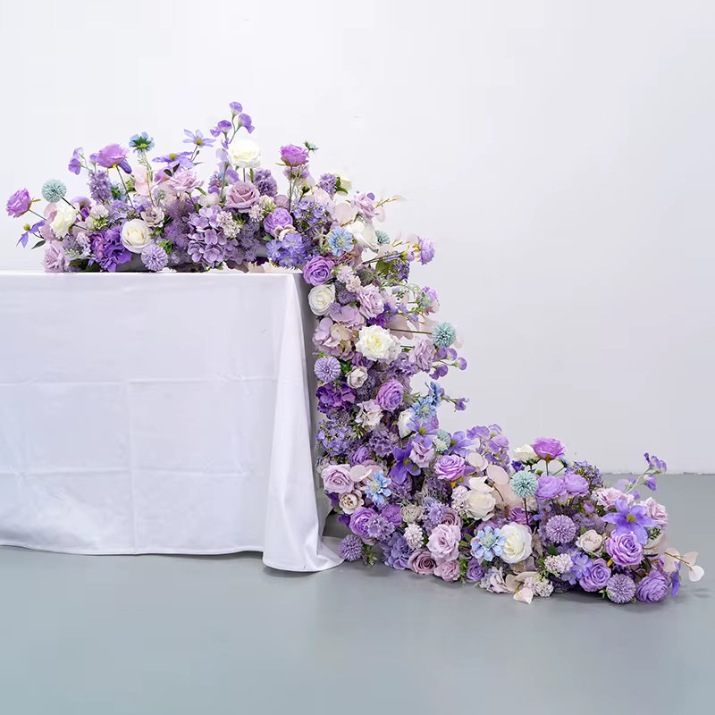 Guirlande de fleurs artificielles violettes pour canapé/table