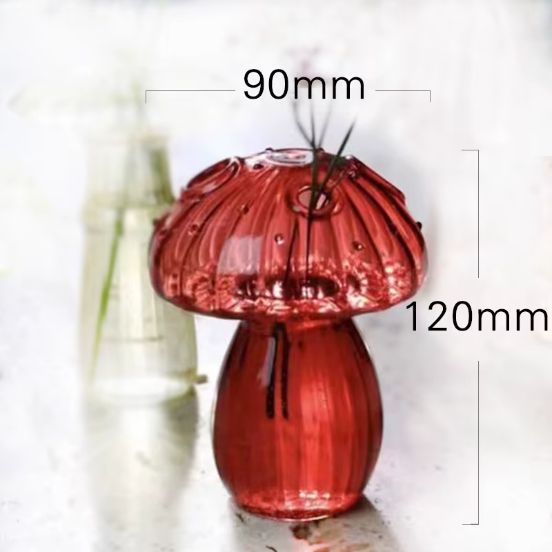 Vase à fleurs en verre champignon