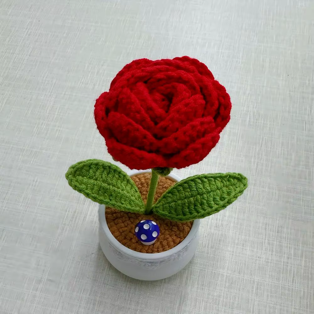 Rose française en Crochet faite à la main