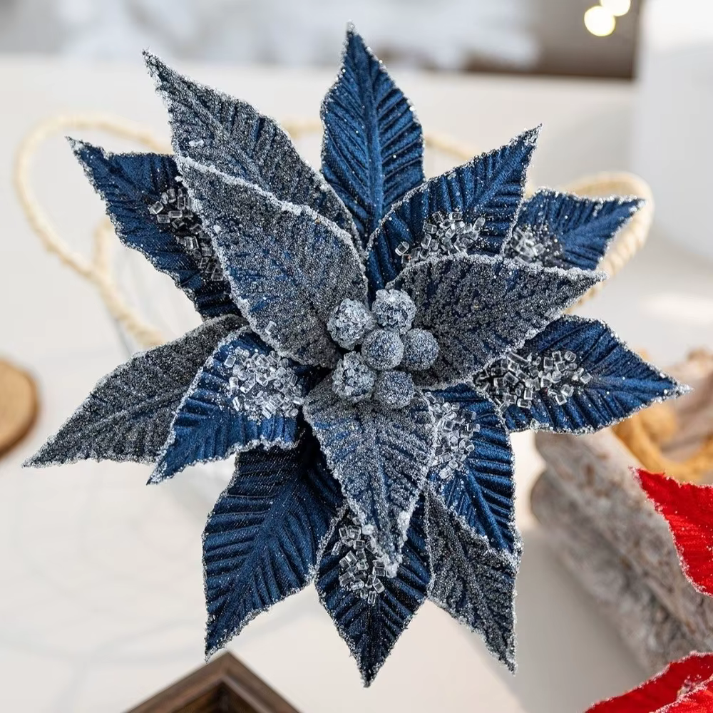 Fleur de noël luxueuse en Faux velours