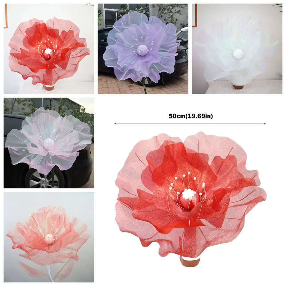 Fleur artificielle en gaze 3D de 50 cm