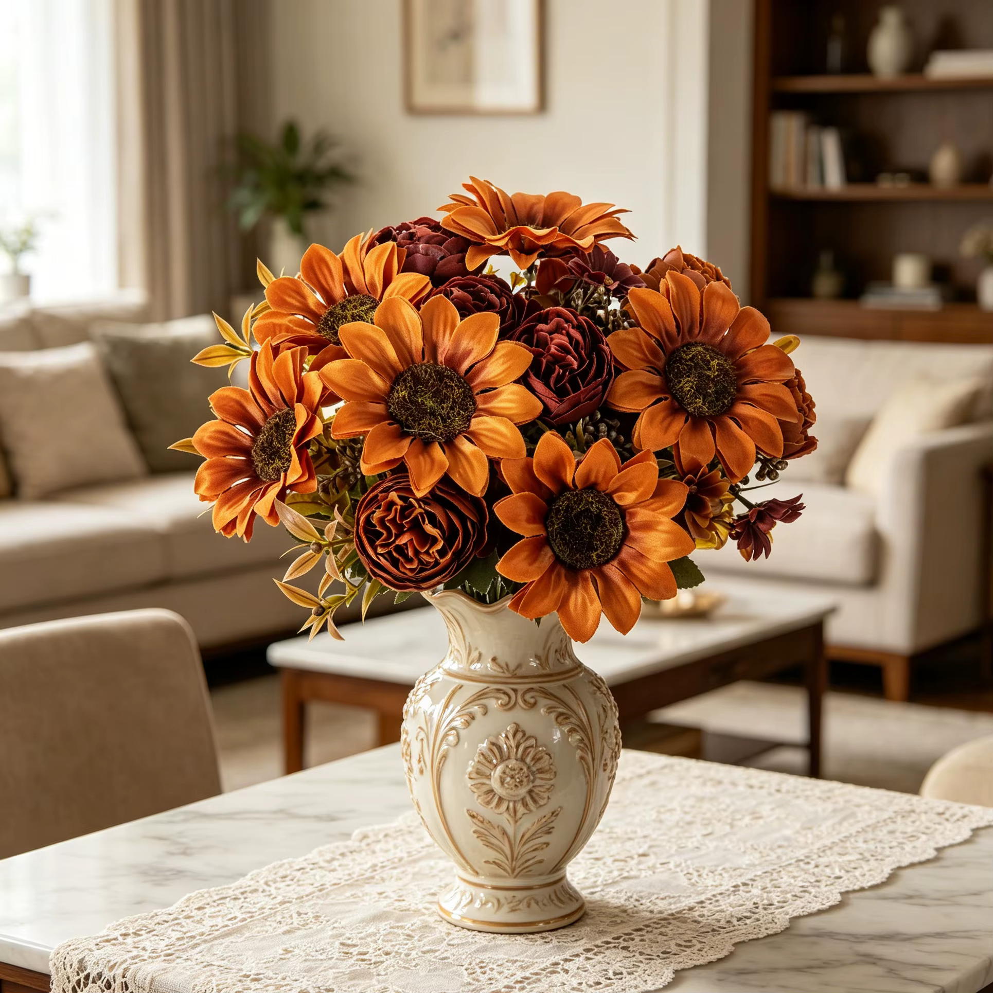 Fleurs artificielles en soie