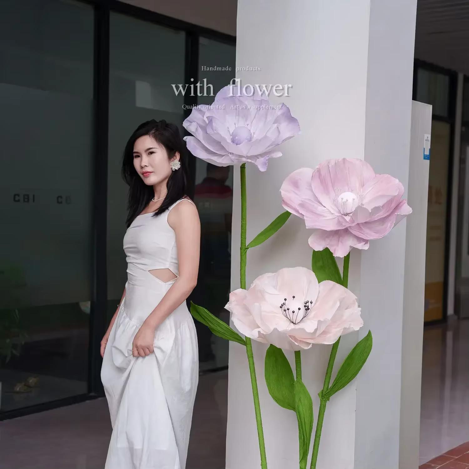 Tête de fleur artificielle en papier