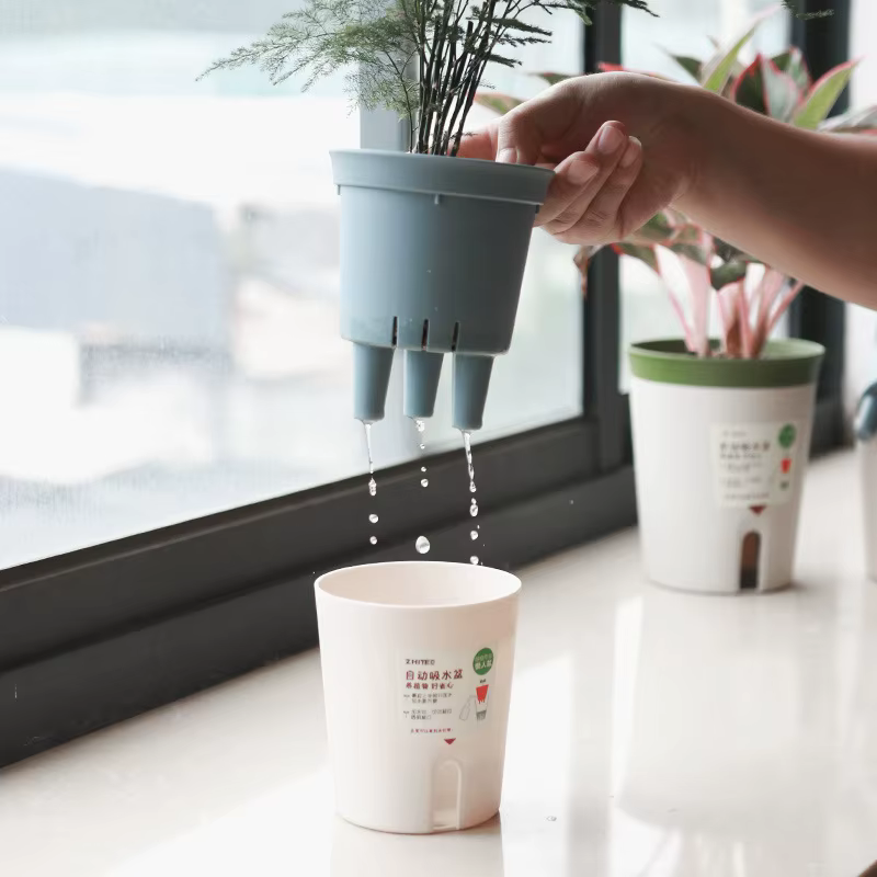 User inières rondes auto-arrosantes pour plantes d'intérieur et d'extérieur