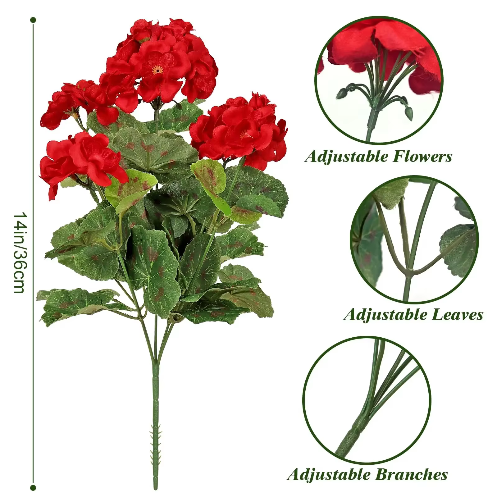 Un Bouquet de fleurs de géranium artificielles en fausse soie