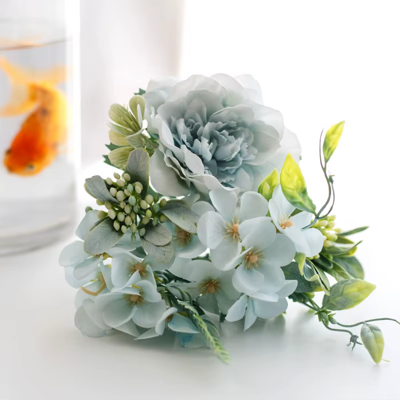Bouquet de Roses Pivoines Artificielles