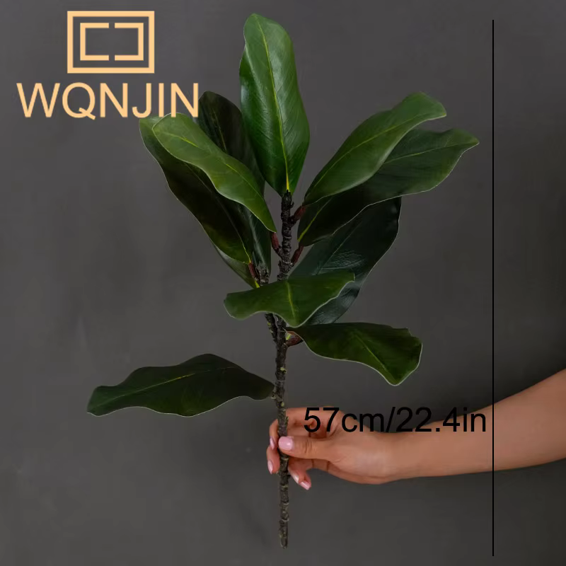 1 pièce Plante verte artificielle en forme de feuille d'orchidée jade pour la décoration de la maison