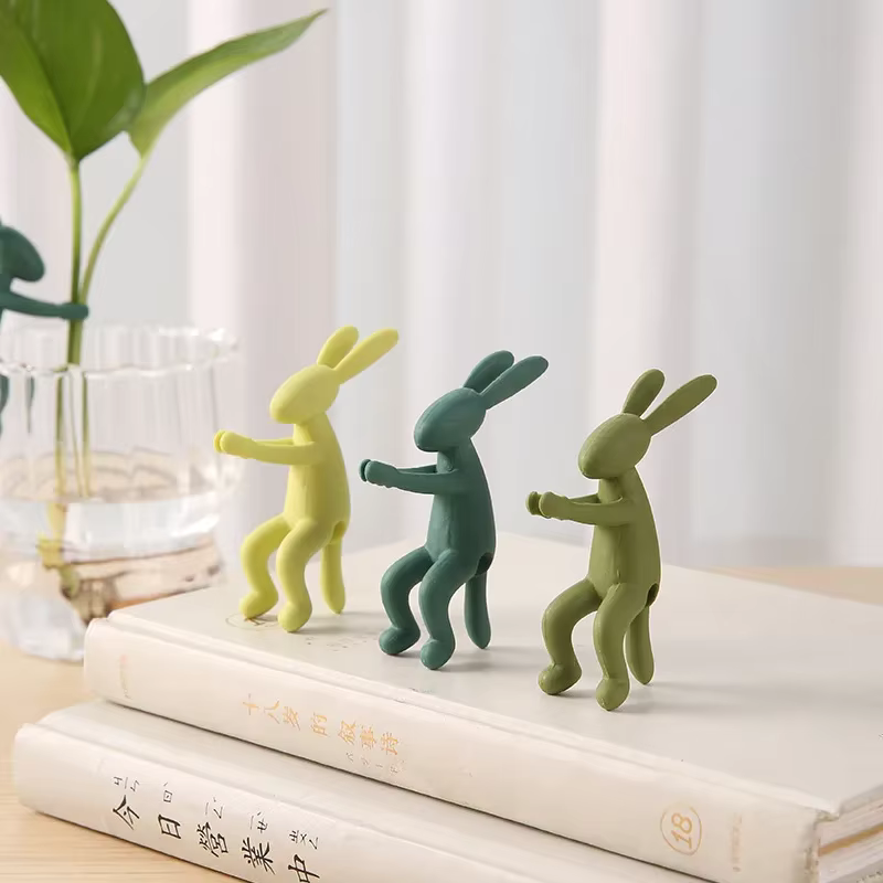 Support de tige de plante en forme de lapin