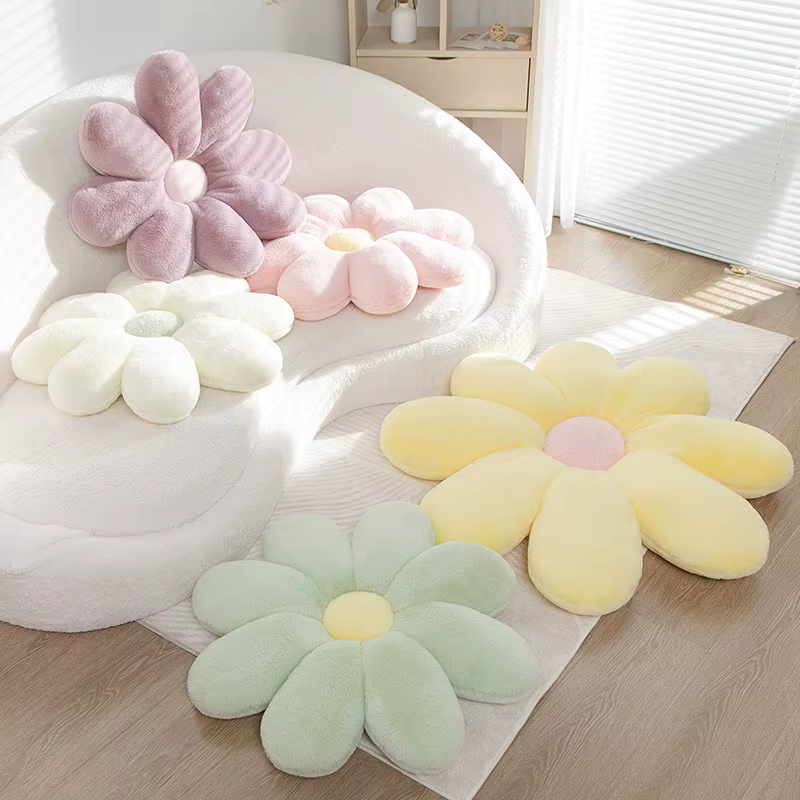 60 cm mignon marguerite fleur oreiller chambre canapé tournesol en forme de coussin Girly doux chaise siège dos coussins belles fleurs peluches