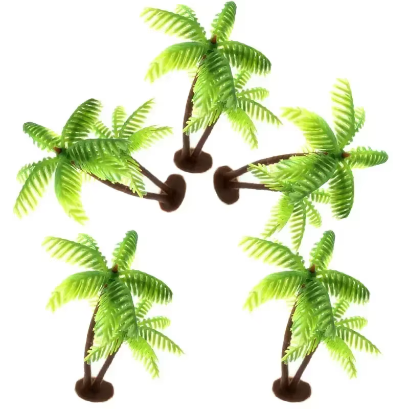 5 pièces Mini plastique cocotier plante artisanat Micro paysage Aquarium décor bricolage