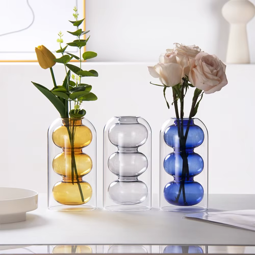 Vase en verre coloré créatif nordique