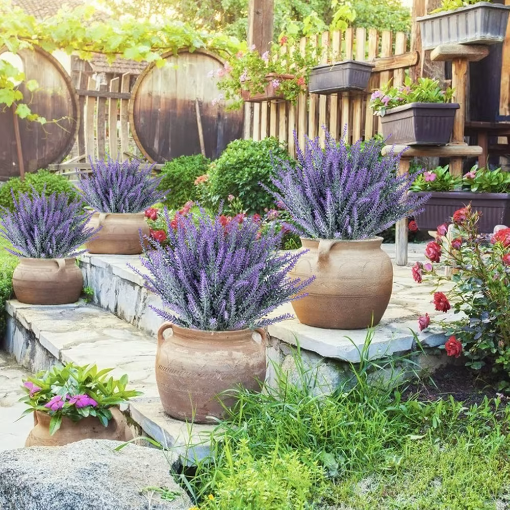 10 pièces fleurs artificielles plantes romantique Provence lavande Vase de mariage maison chambre extérieure jardin cour décor Grain Festival faux