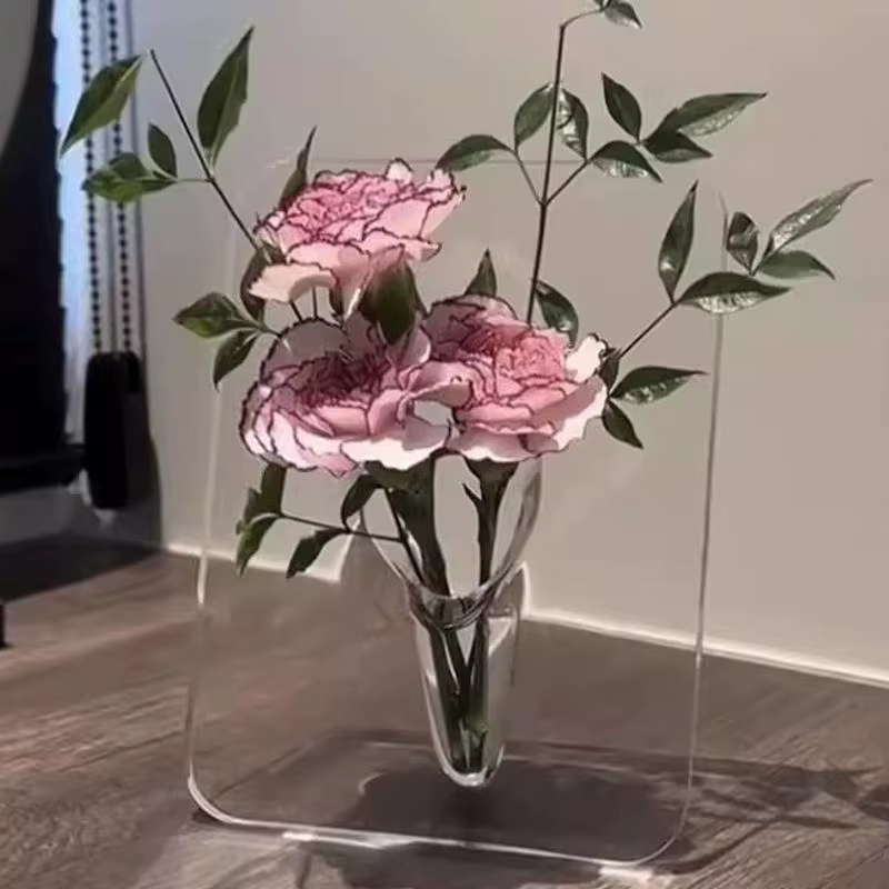 Vase à fleurs moderne en acrylique transparent