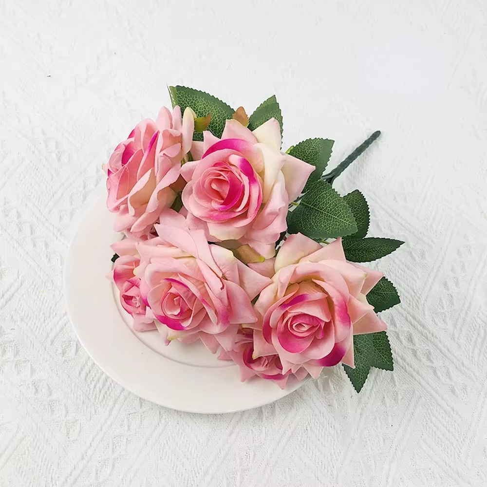 Bouquet de roses artificielles en velours