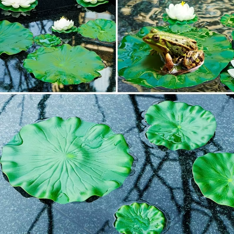 Lotus artificiel 3 fleurs et 3 feuilles