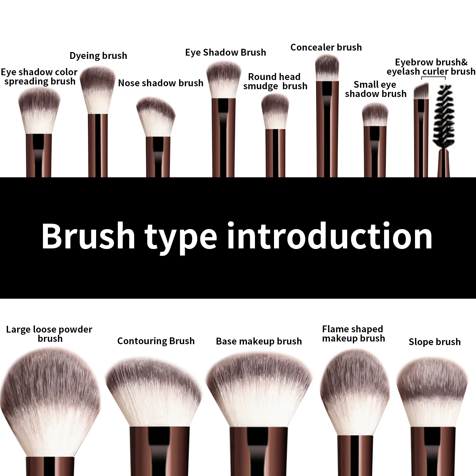 Ensemble de pinceaux de maquillage, 13 pièces, fond de teint, correcteur, poudre, fard à paupières, Blush, mélange Kabuki, outil de beauté cosmétique pour le visage