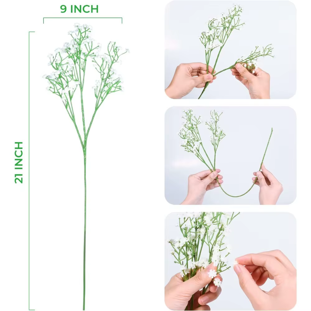 Fleurs artificielles Gypsophila blanches de 60 cm