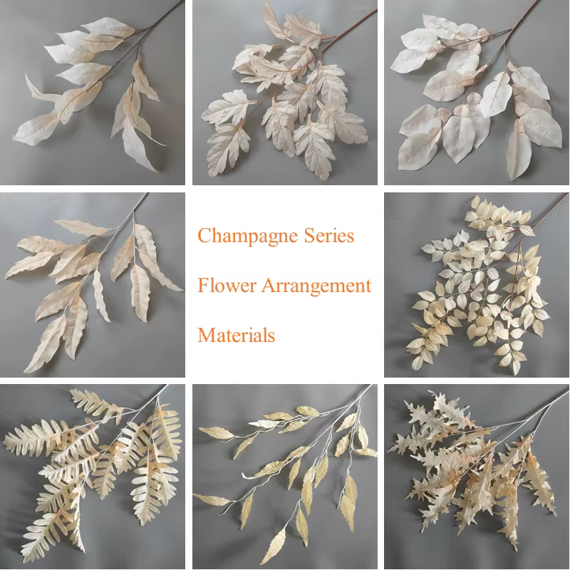Champagne fleurs artificielles Rose pivoine plantes feuille d'eucalyptus arc de mariage arrangements floraux matériaux décor à la maison accessoires Photo
