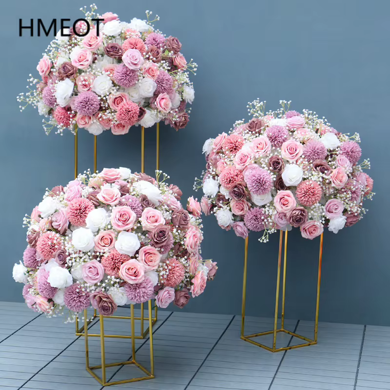 H7593 3/4 boule de fleurs centre de Table de mariage boules de décoration Roses